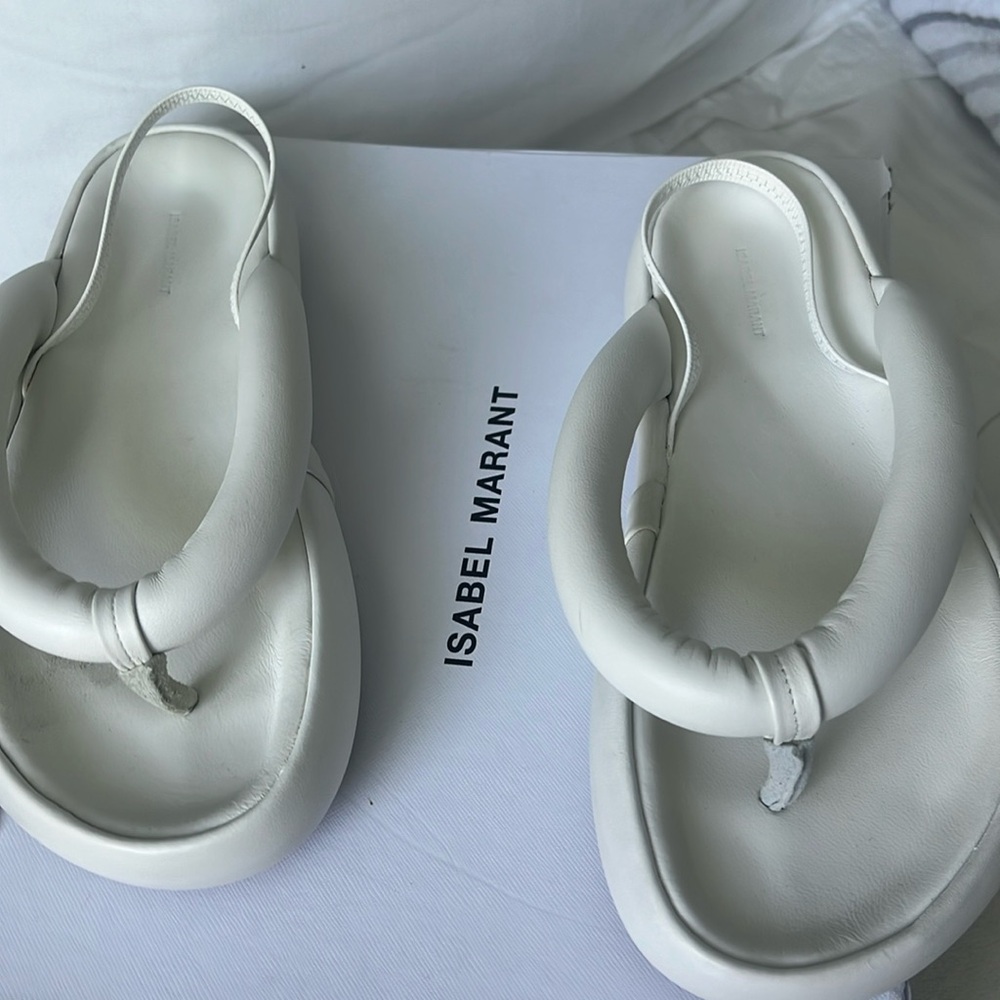 Isabel Marant white leather sandals